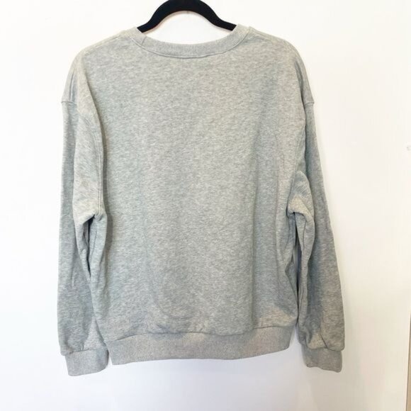 Every Girl Needs A Little Rip In Her Jeans Oversized Gray Sweatshirt Size Small - Picture 3 of 7